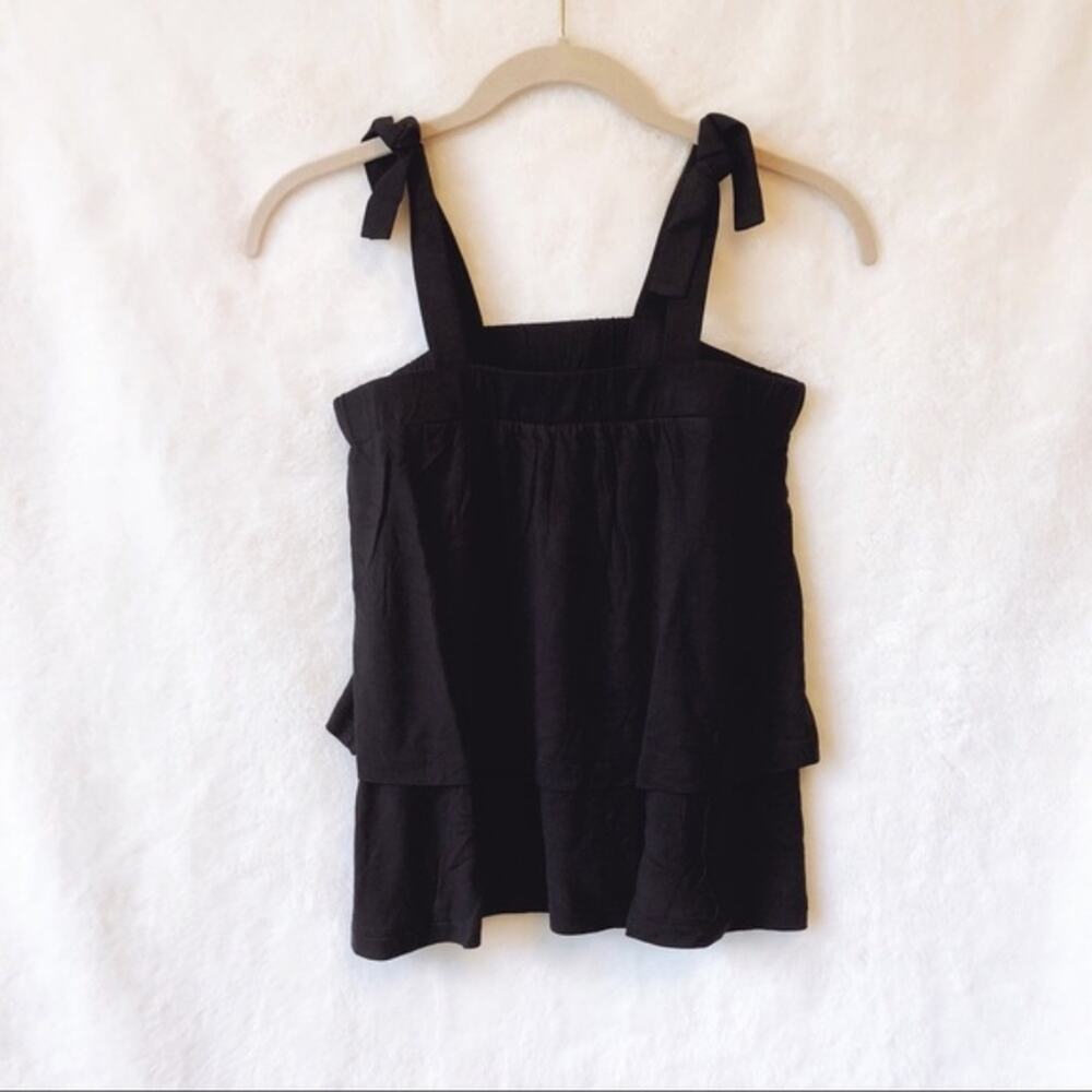 LOFT Black Layered Tie Top